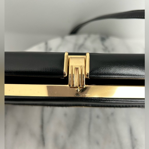 Vintage black and gold purse - convertible clutch, evening bag - Picture 11 of 12